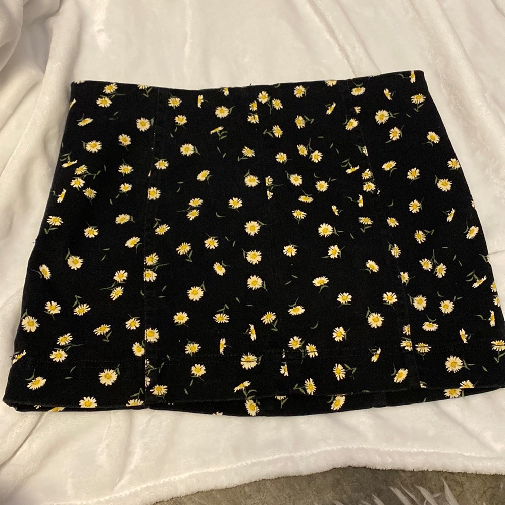 Black Floral Skirt